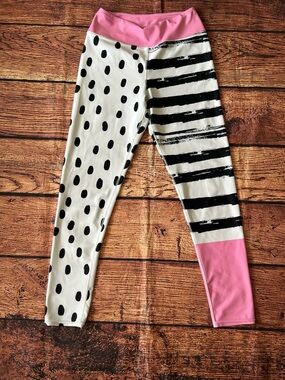 Loony Legs of London dots and stripes teal leggings